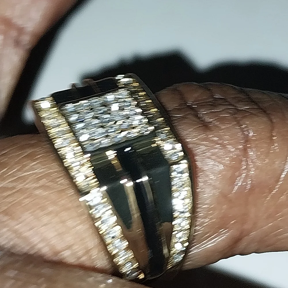 Classic Blinged Out Men's Ring Sz 7